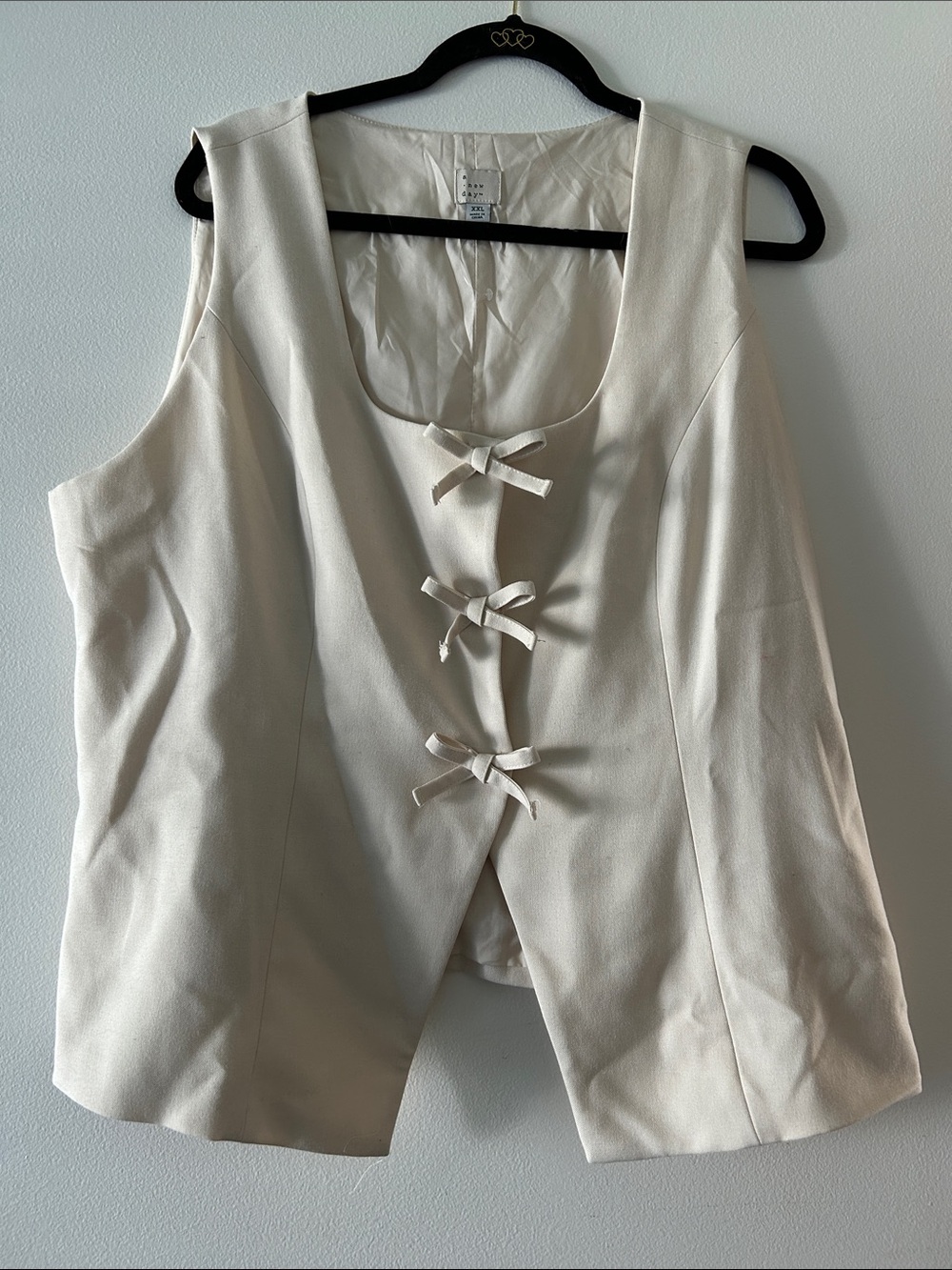 Classic Cream Bow-Front Women’s Vest